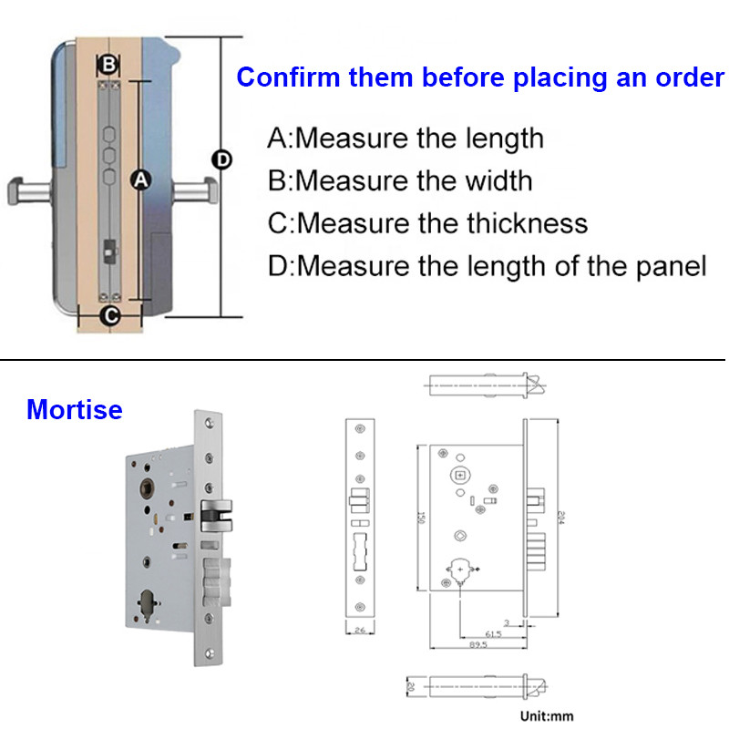 4PCS AA Smart Door Handle Lock FCC Electronic Password Door Lock