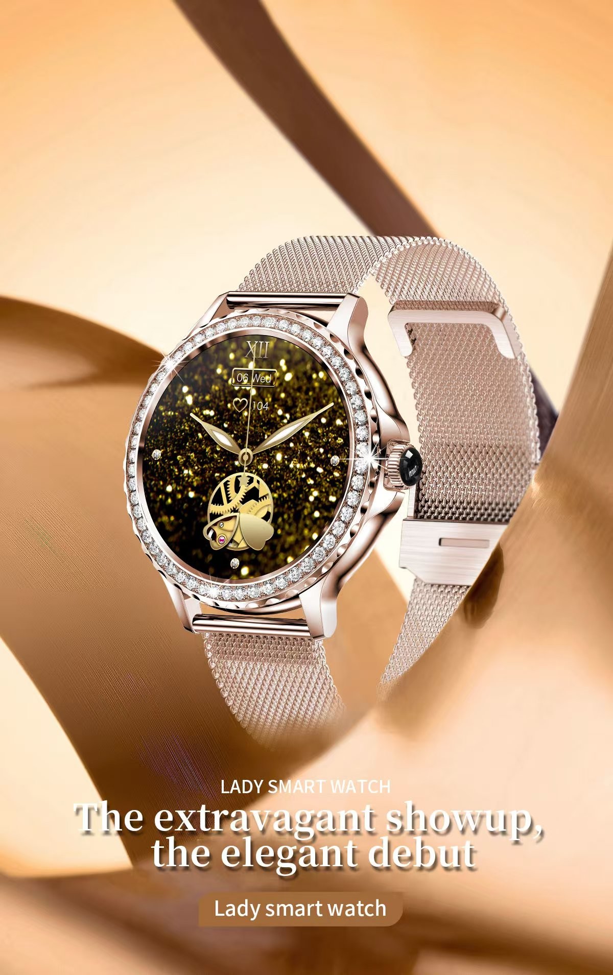 NX19 Waterproof Smart Watch Fitness Tracker 1.3 Inch Round Smartwatch For Ladies