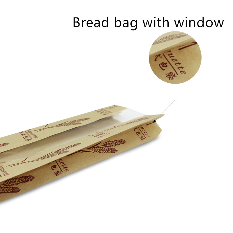 Recyclable PE Coated Kraft Paper Lunch Bag For Toast Bread