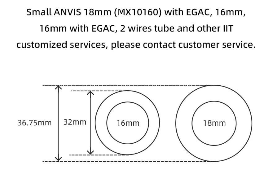 MX11769 Image Intensifier Tube Manual Gain Pigtail FOM1600 - 1800 Gen2+ image intensification night vision image intensifier night vision Image