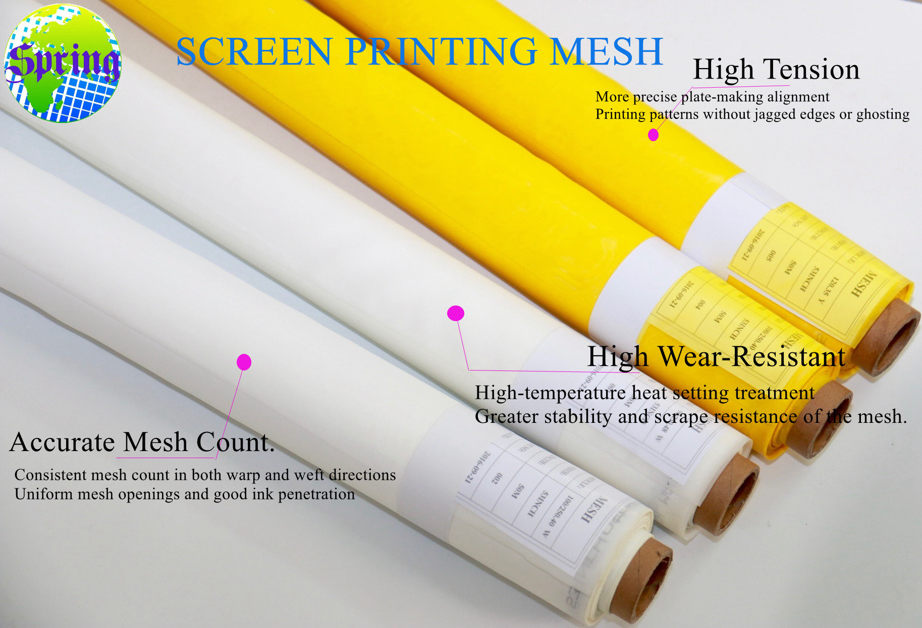 Polyester Screen Mesh Opening 26um -1080um Screen Printing Hot Sales 2024