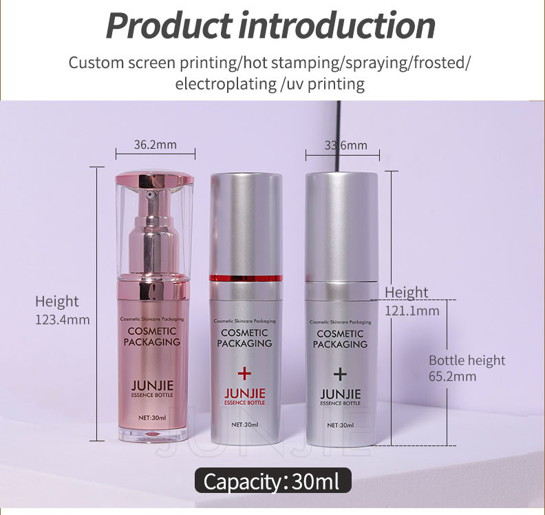 Luxury 30ml Skincare Packaging Set Empty Cosmetic Acrylic Essence Oil Bottle For Skin Care Serum Plastic Bottle