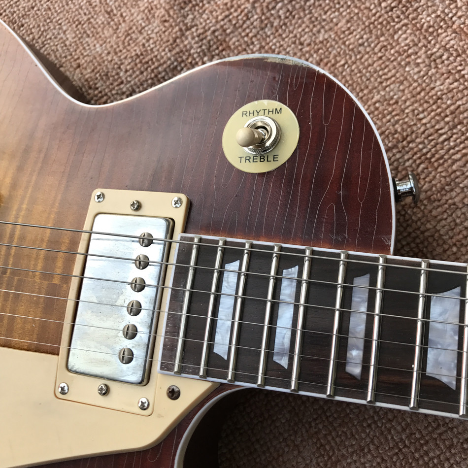 Relic standard LP electric guitar, Tobacco burst, Tune-o-Matic bridge relic electric guitar, free shipping