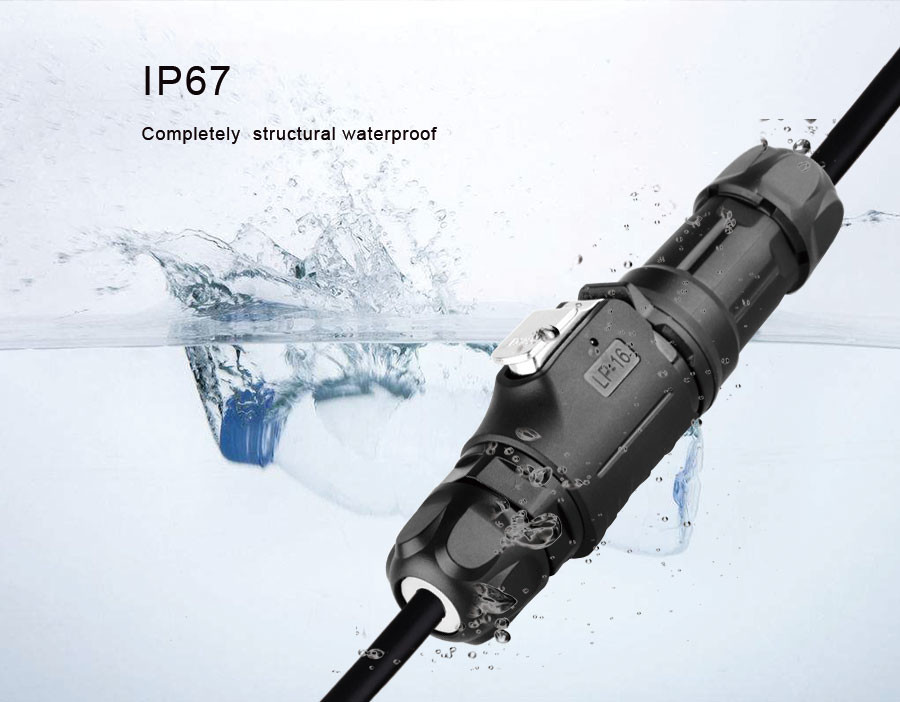 LP Series M16 Installation Diameter 3Pin Plugs and Sockets Connector IP67 3 Wires Waterproof Cable to Panel Mount Board