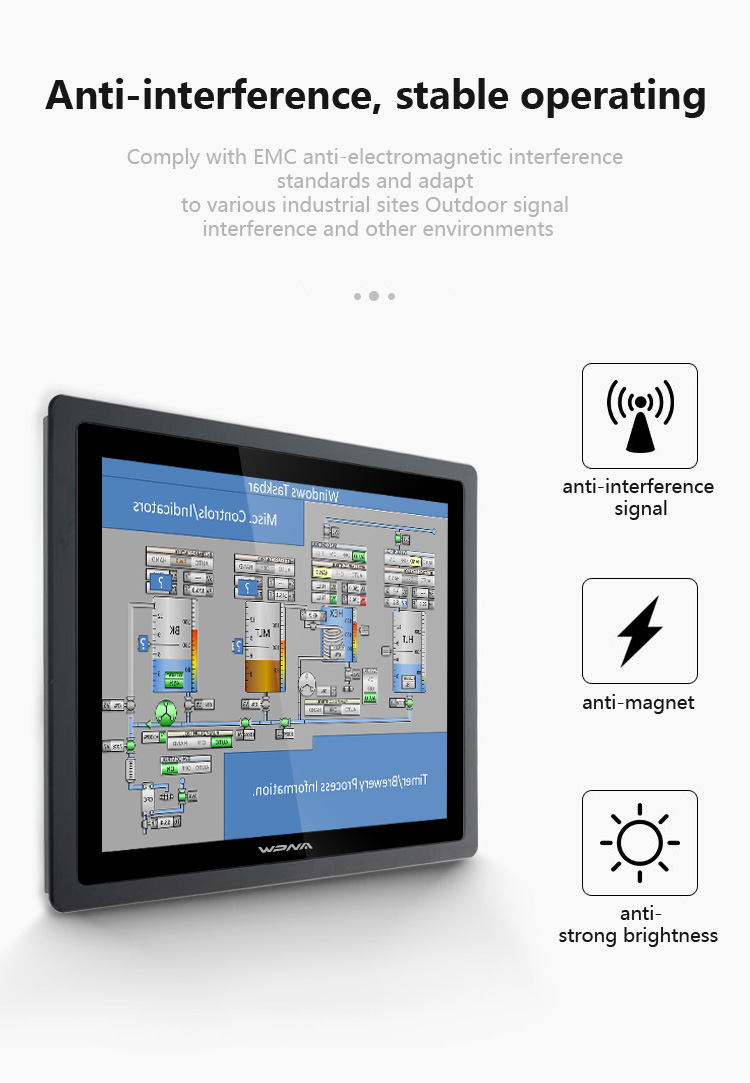 Ip65 Industrial Monitor Capacitive Touch Panel Pc With 32/64/128GB/256GB SSD