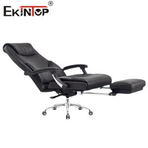 Multi Functional Leather Office Chair With Reclining And Footrest