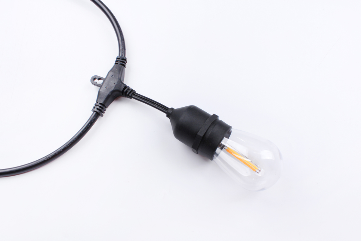 Warm White/Nature White Waterproof Outdoor S14 Edison Bulbs String Lights Connectable Remote Control Shatterproof Festoon Lights