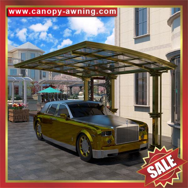 luxury rome style backyard polycarbonate aluminium parking single car shelter