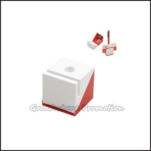 Hot sale customed printed logo Eco Abs pen holder card holder with paper clip