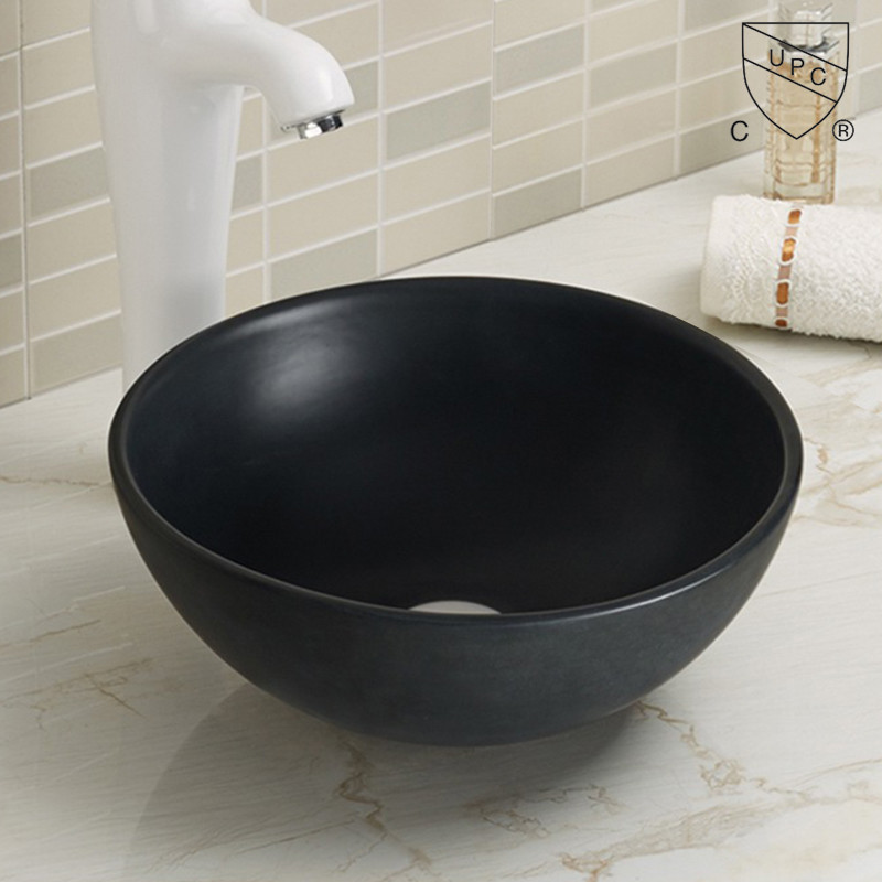Ceramic Flat Wash Basin Antique Bathroom Vessel Style Matt Color Art Basin