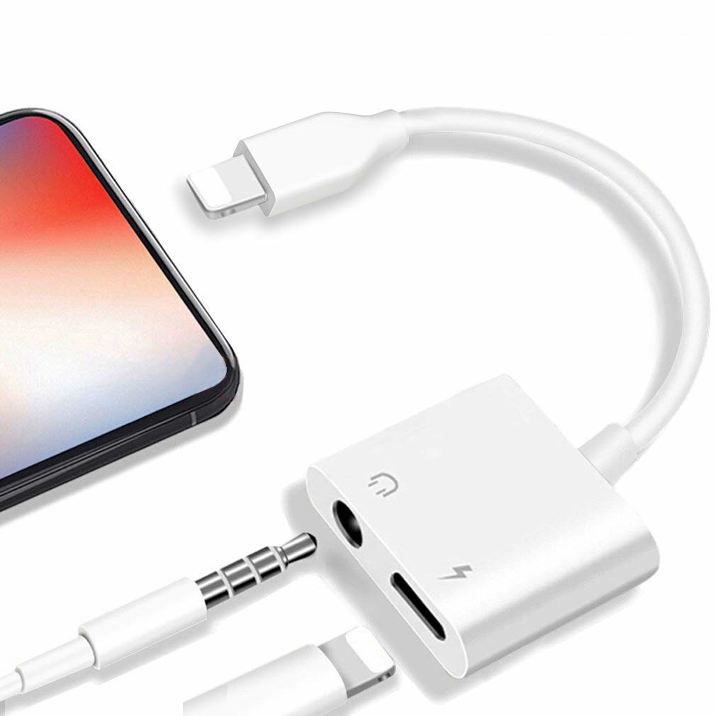 3.5 mm Headphone Jack Adapter Charger Converter 2 in 1 DC 3.5mm Earphone Audio Charging Splitter for iPhone and iPad