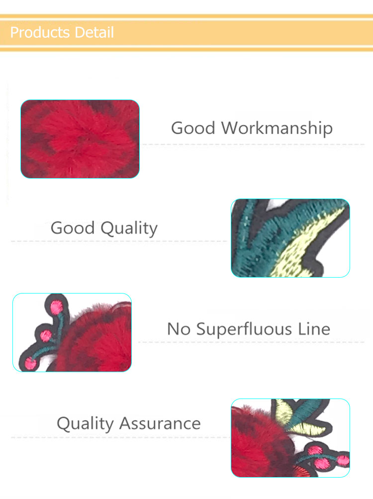 Trendy Design Flower Sew On Patches , Sew On Cloth Badges For Ladies Evening Wear