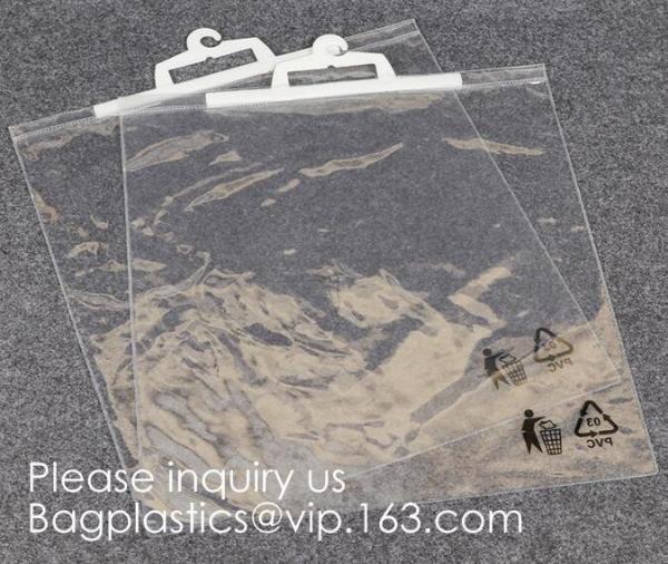 Custom Logo Printing EVA Garment Underwear Clothes Packaging Transparent Button Pvc Soft Plastic Hanger Hook Bag Package