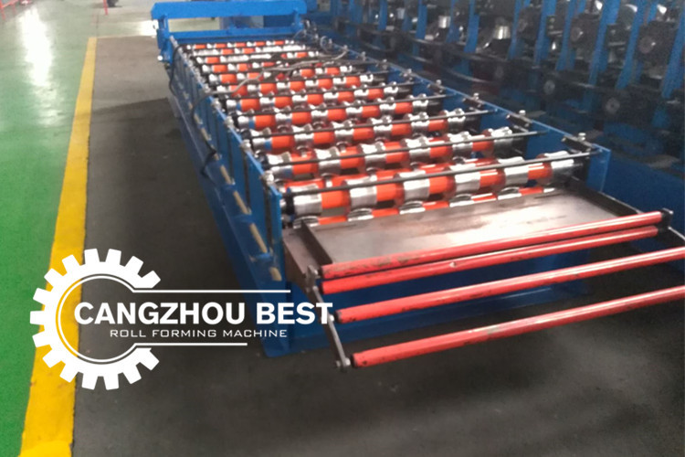 Aluminum Colored Metal Roof Panel Roll Forming Machine PLC Control System