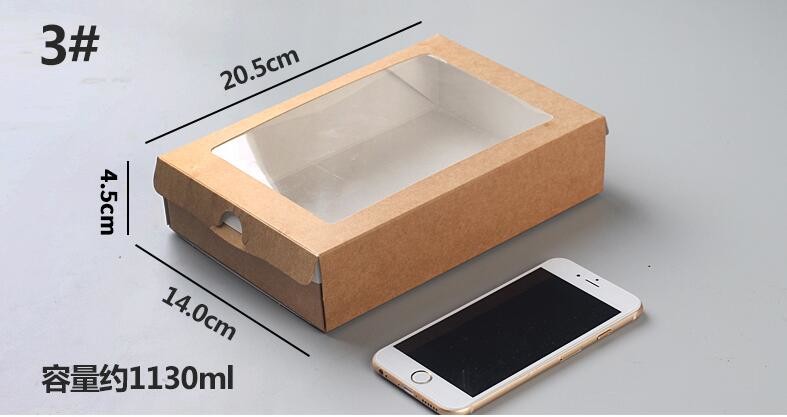 Cheap Cardboard foldable kraft paper lunch box with window,Lunch noodle fast food kraft paper box by customized logo pri