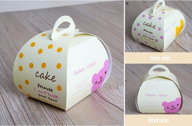 Wholesale custom Paper Cookies packing Cake Box with PVC window,Wholesale Plastic Square Birthday Wedding Packaging Clea