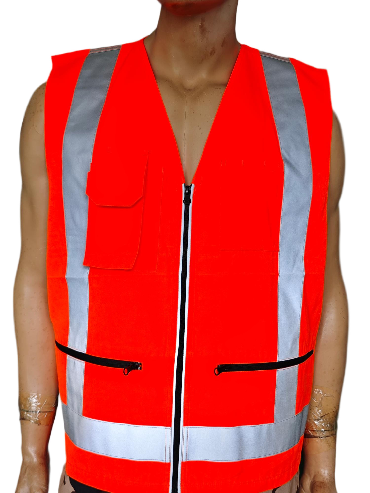 High Visibility Reflective Safety Vest Fluorescent Orange