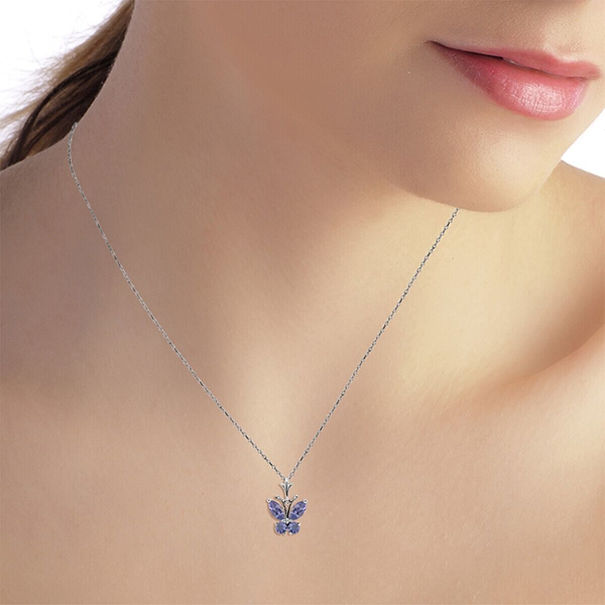 Natural Tanzanite Infinity Heart Pendant Necklace CZ Sterling SilverI 14K