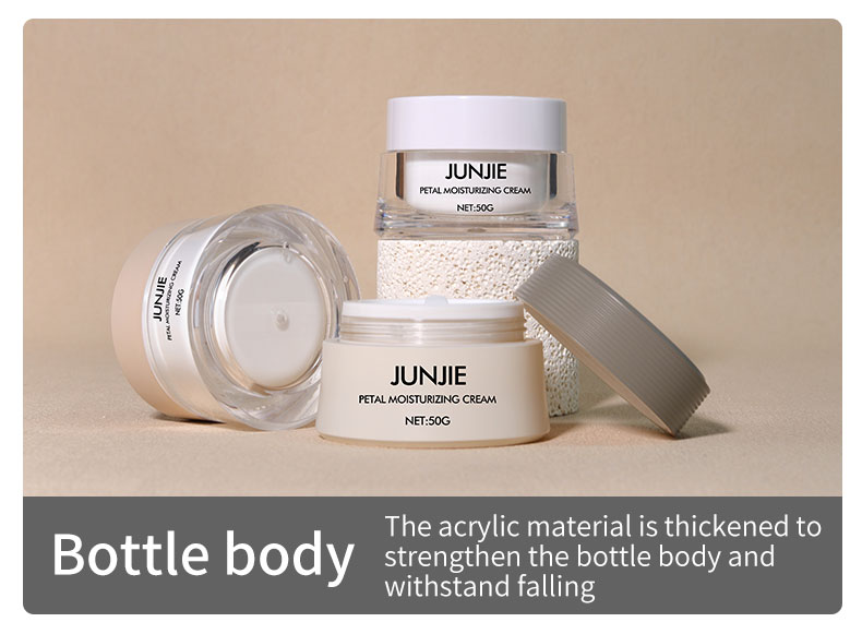 Acrylic Collar Material 50gm Plastic Wheat Colour Cosmetic Set Cream Jars for Cosmetic Jar Packaging Solution