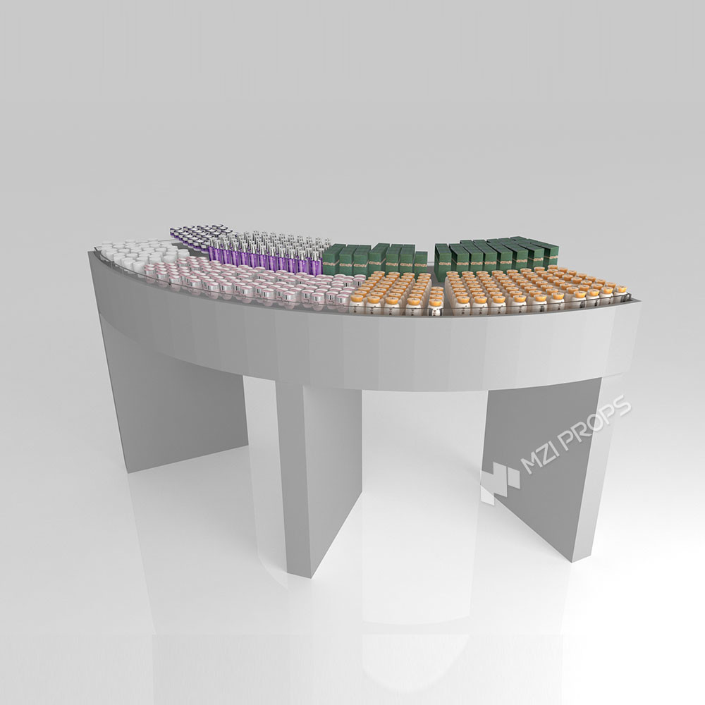GDR07-XY04 Cosmetic Display Table with 3mm Transparent Acrylic Joint Box and Display Flexibility for Shopping Mall