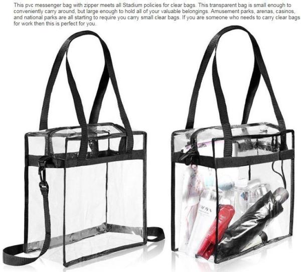 promotion pvc handle bag, customised shopping bags fashion clear pvc zipper bags