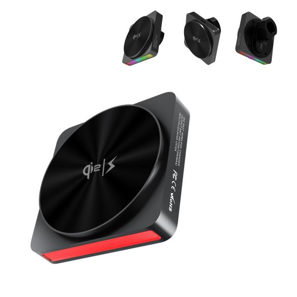 15w Wireless Charger With 9-Color RGB Ambient Light Projection And Central