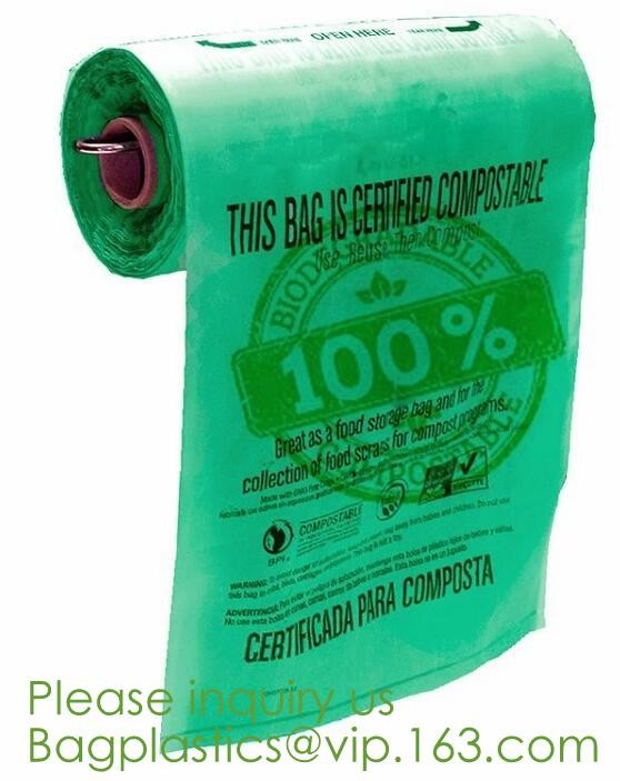 Eco-friendly Roll Compostable Plastic Bag Drawstring Biodegradable Garbage Bags,cornstarch custom compostable biodegrada
