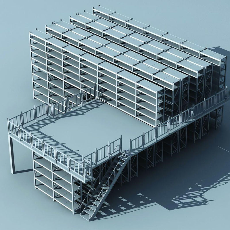 Customized Steel Mezzanine Racking System For Steel Platform In Industrial Warehouse