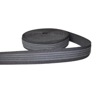 Grey 20mm Anti Slip Webbing Tape Polyester Flat Elastic Band