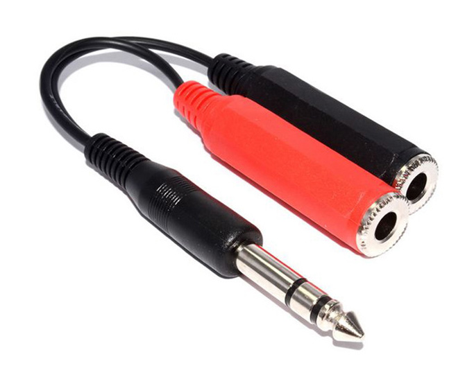 6.35mm male to female Y cable