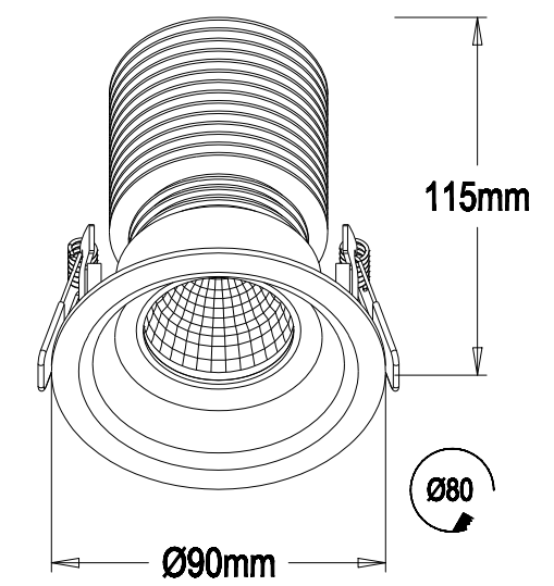 15W 1150Lumens CITIZEN Chip LED Downlight with UL Price Warranty 3 Years