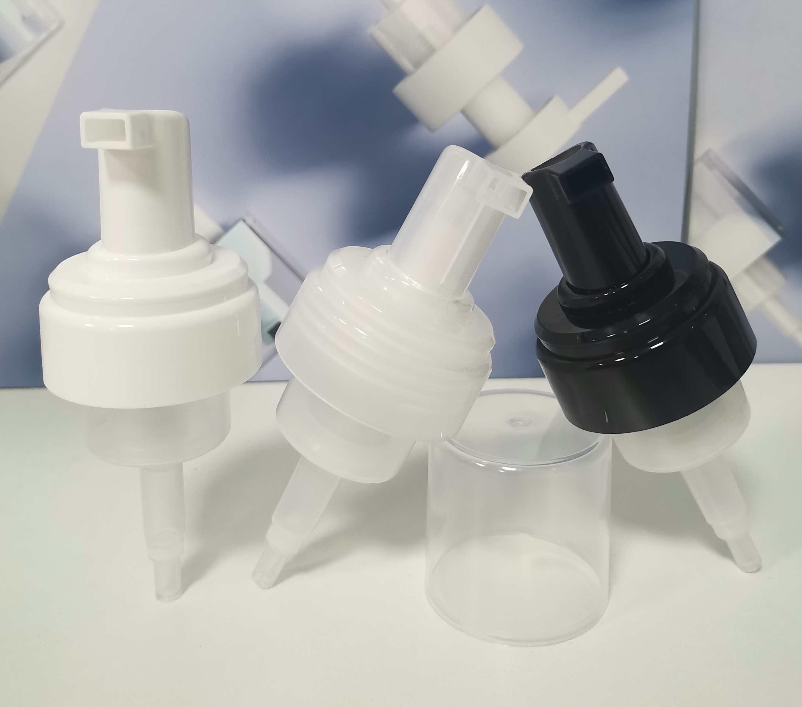 White And Clear Plastic Foam Pump For Foaming Liquid Colourfull 43/410 Neck Size