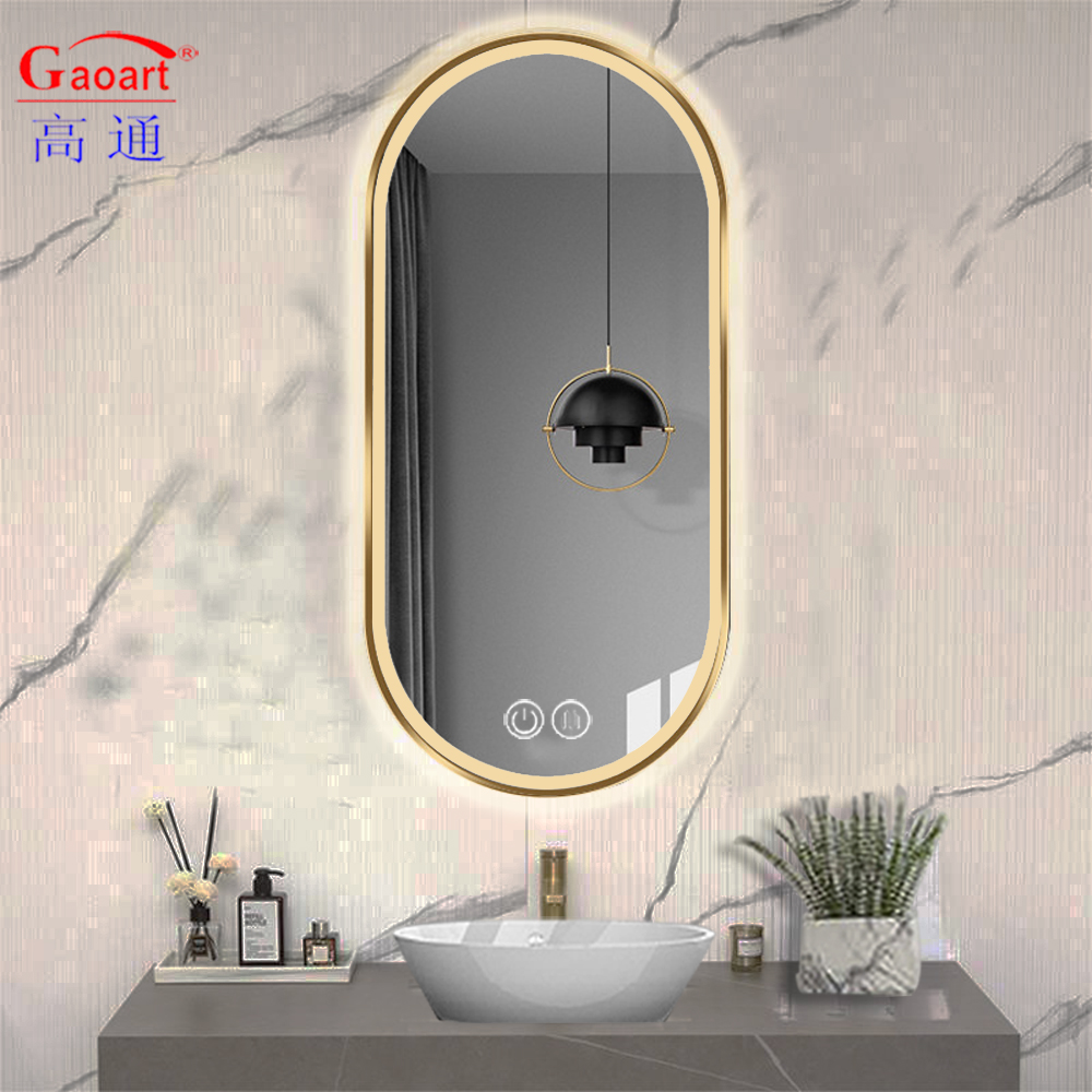 Small Salon Hanging Wall With Led Mirror Backlit Bathroom Smart Fitness Bevelled Touch