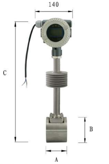 Compressed Air Steam Vortex Flow Meter IP65 Simple Structure