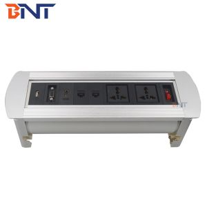 flip up desktop sliding electric socket with network ,usb