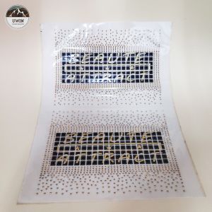 Rectangle Shape Rhinestone Applique Patches With Iron / Sew On Backing