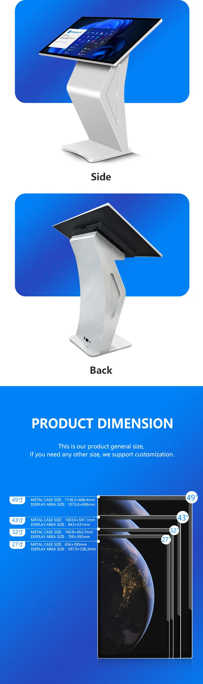 49 inch Capacitive Printing Multifunction Self Service Terminal Self Service Query Kiosk