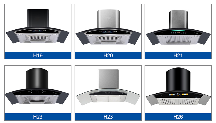 Electric Arc Glass Chimney Hood Stainless Steel Housing App Controlled Kitchen Range Hood