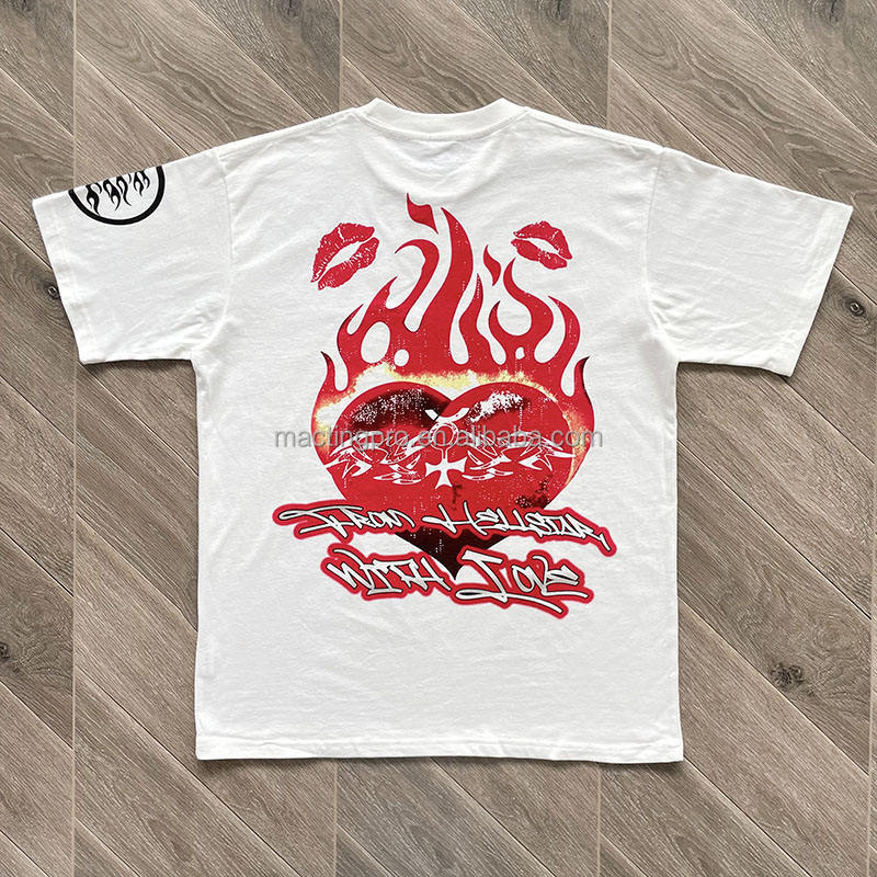 2024 Summer Design Heavy Weight Cotton Dtg Printing Unisex T Shirt for Men Hip Hop Style
