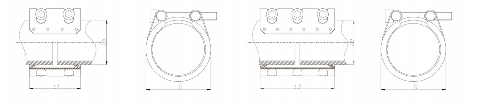 HDPE Pipe Fitting Straight Pipe Leakage Repair Clamp Multifunctional All Stainless Steel