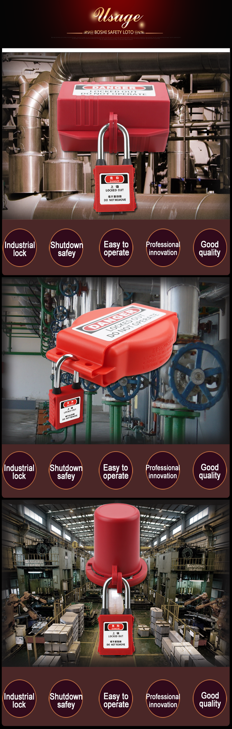 lockout dust-proof safety alike keyed padlock