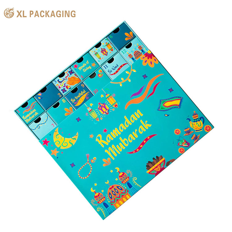 24pcs Drawer Gifts Boxes Paper Cosmetic Christmas Advent Calendar Packaging Box With Hot Stamping Inner Outer