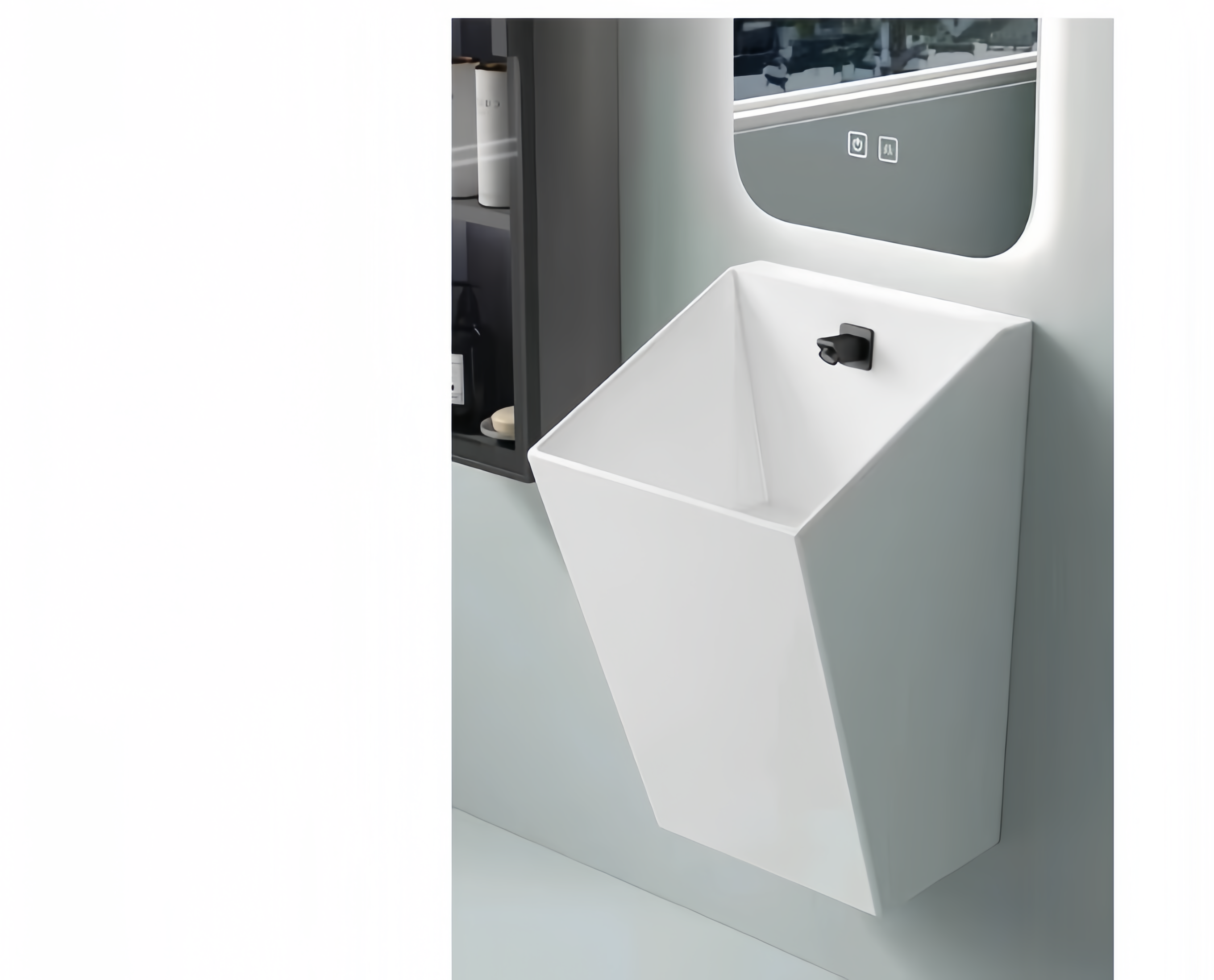 Half Pedestal Ceramic Wall Hung Bathroom Wash Basin for Environmental Glaze and Home