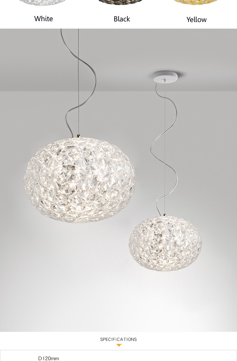 Post Modern Living room Acrylic Oval Ball Chandelier Bedroom Planet Suspension Lamp(WH-MI-385)