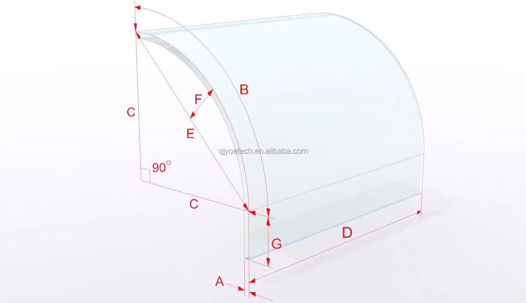 8-12mm SGCC C-Shaped Curved Tempered Shower Glass for Hall Bathroom Renovation