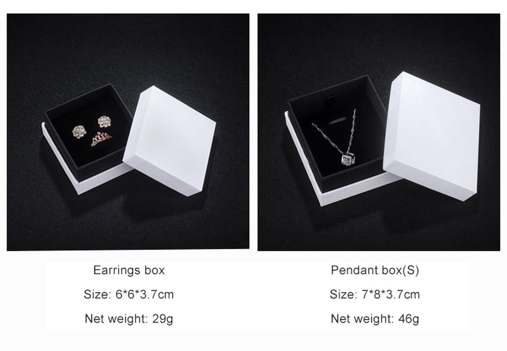 Empty Small White Necklace And Earring Gift Box For Jewellery Presentation