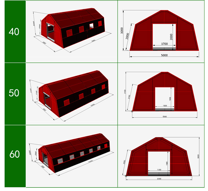 High Quality Outdoor Camping Green Inflatable National Grid Power Fire Disaster Relief Tent