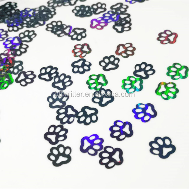 OEM/ODM Yes. We Provide Holographic Glitter Dog Paw Shape with Bliing Bliing Glitter Sequins 10mm