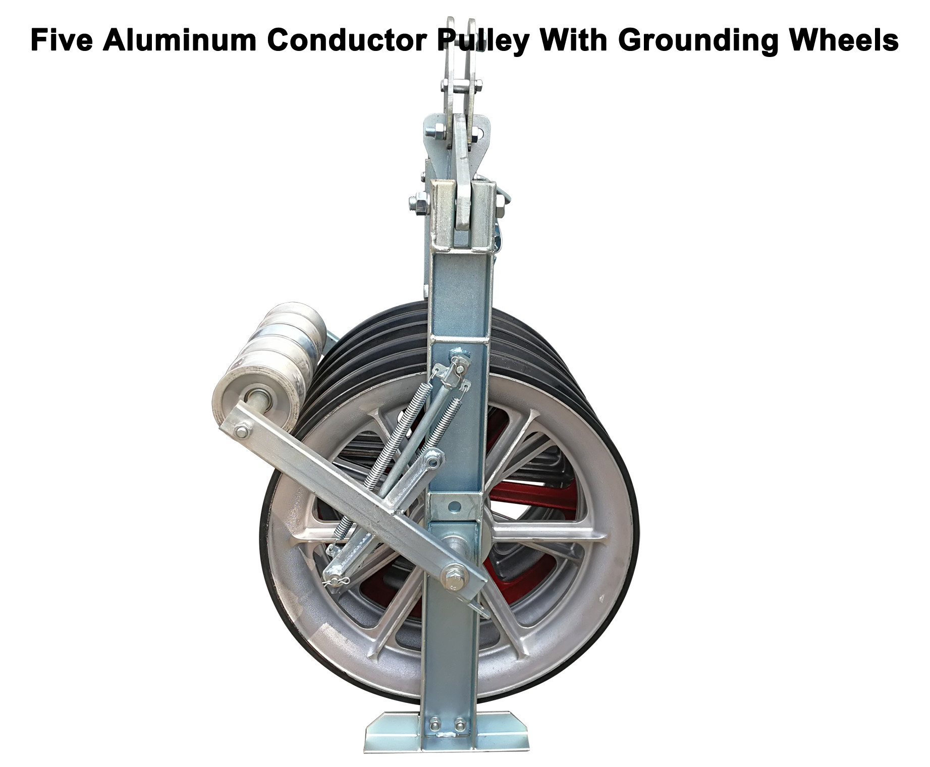 120 KN Five Aluminum Conductor Pulley Burst Load With Grounding Wheels