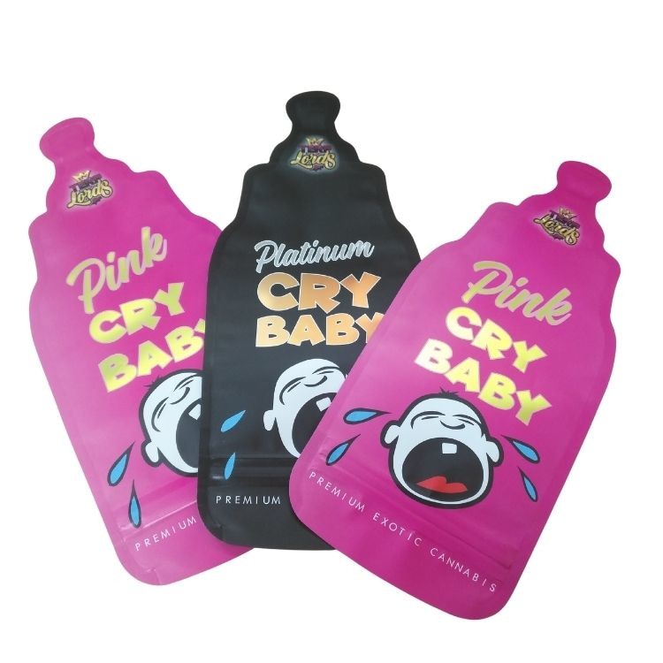 Custom Printed Matte Soft Touch Bag 3.5g Mylar Bags Digital Printed Holographic Die Cut Mylar ZiplockBag